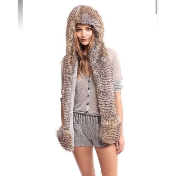 SpiritHoods Accessories - SpiritHoods Night Owl Faux Fur scarf hat hood